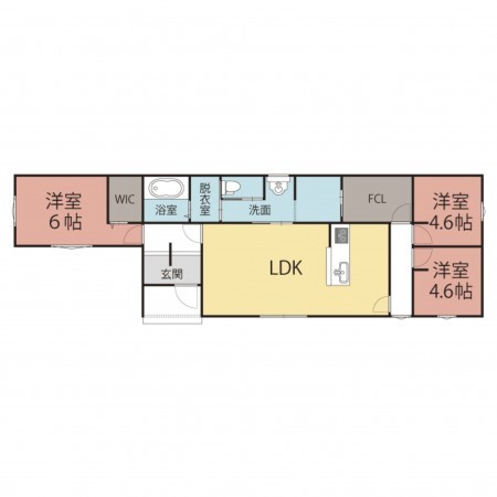 越前市村国、新築一戸建ての間取り画像です