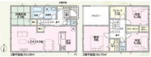 越前市北千福町、新築一戸建ての間取り画像です