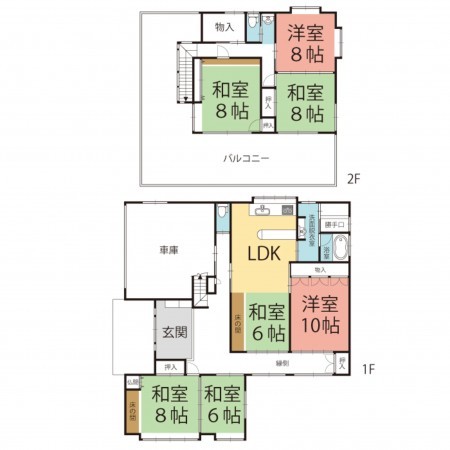 鯖江市新横江、中古一戸建ての間取り画像です