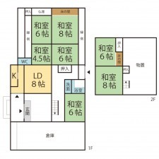越前市中津原町、中古一戸建ての間取り画像です