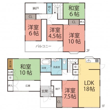 越前市南、中古一戸建ての間取り画像です