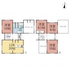 越前市粟田部町、中古一戸建ての間取り画像です