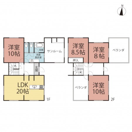 越前市粟田部町、中古一戸建ての間取り画像です