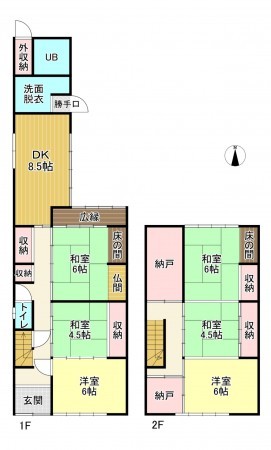 越前市若松町、中古一戸建ての間取り画像です