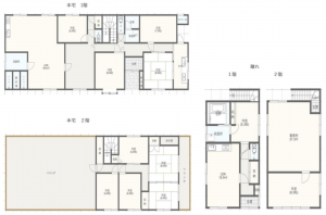 鯖江市水落町、中古一戸建ての間取り画像です
