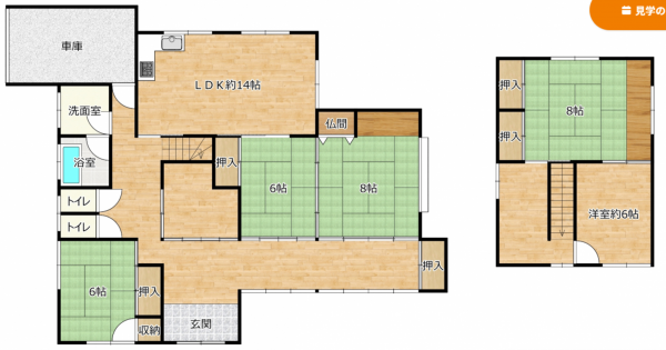 越前市四郎丸町、中古一戸建ての間取り画像です