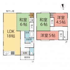 福井市三郎丸、中古一戸建ての間取り画像です