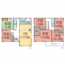 鯖江市二丁掛町、中古一戸建ての間取り画像です