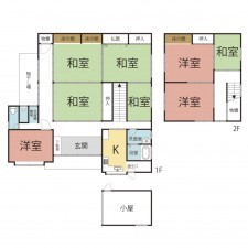 越前市定友町、中古一戸建ての間取り画像です
