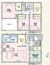 越前市高瀬、新築一戸建ての間取り画像です
