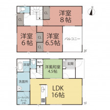 越前市高瀬、新築一戸建ての間取り画像です