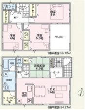 越前市高瀬、新築一戸建ての間取り画像です