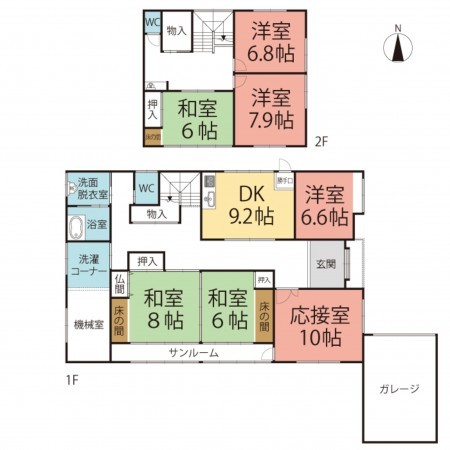 越前市文京、中古一戸建ての間取り画像です