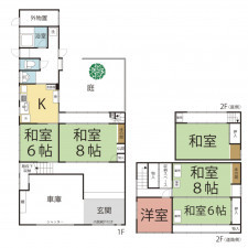 坂井市三国町、中古一戸建ての間取り画像です