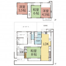 福井市新田塚、中古一戸建ての間取り画像です