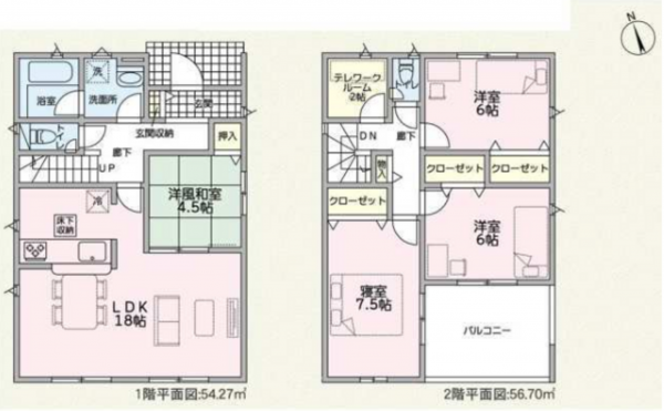 鯖江市下河端町、新築一戸建ての間取り画像です