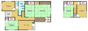 鯖江市平井町、中古一戸建ての間取り画像です