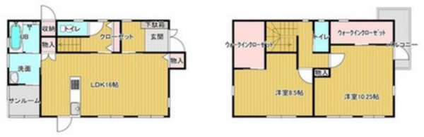 鯖江市舟津町、中古一戸建ての間取り画像です