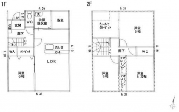 鯖江市五郎丸町、中古一戸建ての間取り画像です
