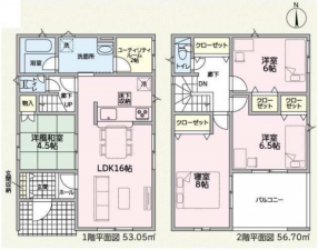 越前市中央、新築一戸建ての間取り画像です