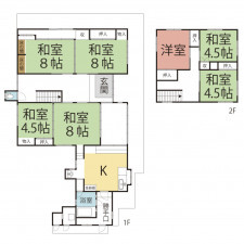 三方上中郡若狭町白屋、中古一戸建ての間取り画像です