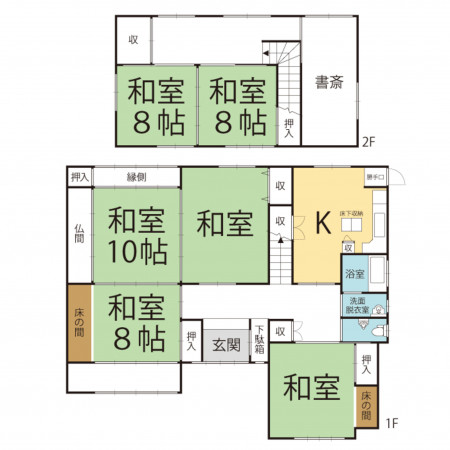 坂井市春江町、中古一戸建ての間取り画像です