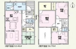 越前市平出、新築一戸建ての間取り画像です