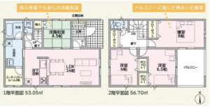 越前市稲寄町、新築一戸建ての間取り画像です