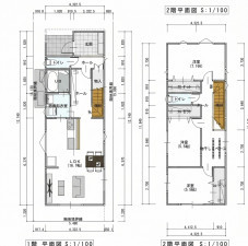 福井市二の宮、収益物件/住宅の間取り画像です