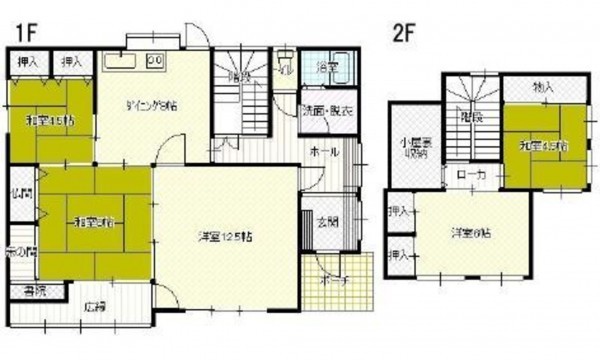 呉市焼山松ケ丘、中古一戸建ての間取り画像です