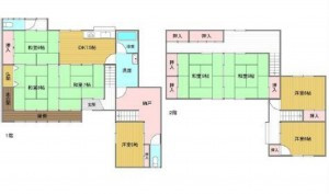 呉市安浦町三津口、中古一戸建ての間取り画像です