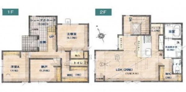 呉市宮原、新築一戸建ての間取り画像です