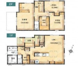 呉市宮原、中古一戸建ての間取り画像です