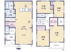 呉市焼山東、中古一戸建ての間取り画像です