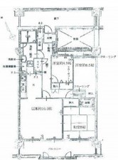 呉市阿賀中央、マンションの間取り画像です