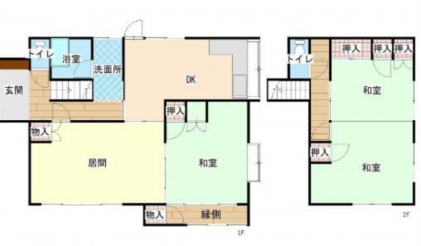呉市東塩屋町、中古一戸建ての間取り画像です