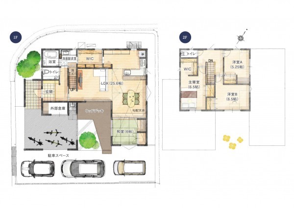 呉市焼山中央、中古一戸建ての間取り画像です