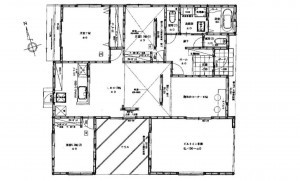 呉市焼山政畝、中古一戸建ての間取り画像です