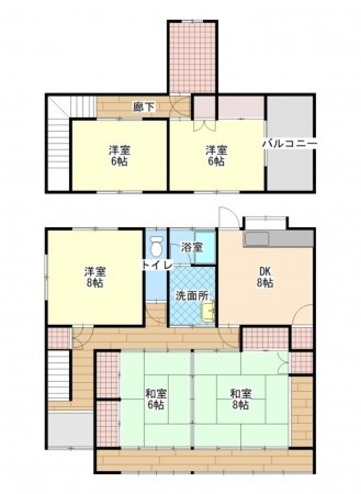 呉市安浦町安登西、中古一戸建ての間取り画像です