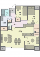 呉市中央、マンションの間取り画像です