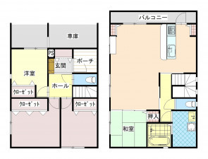 呉市三条、新築一戸建ての間取り画像です