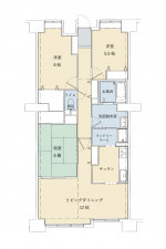 広島市山根町、マンションの間取り画像です