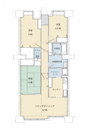 広島市山根町、マンションの間取り画像です