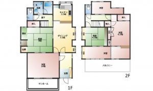 呉市的場、中古一戸建ての間取り画像です
