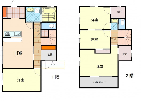 呉市焼山西、中古一戸建ての間取り画像です