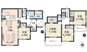 呉市広本町、新築一戸建ての間取り画像です