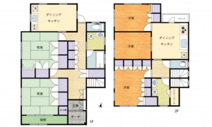 呉市阿賀中央、中古一戸建ての間取り画像です