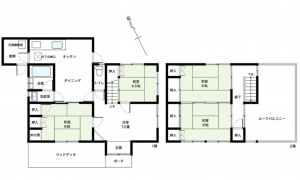 呉市焼山桜ケ丘、中古一戸建ての間取り画像です