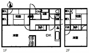 呉市焼山政畝、中古一戸建ての間取り画像です