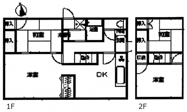呉市焼山政畝、中古一戸建ての間取り画像です